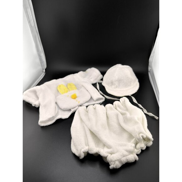 Cabbage Patch Kids Doll Preemie White Yellow Bunny Outfit Terry Cloth Complete - Picture 6 of 12